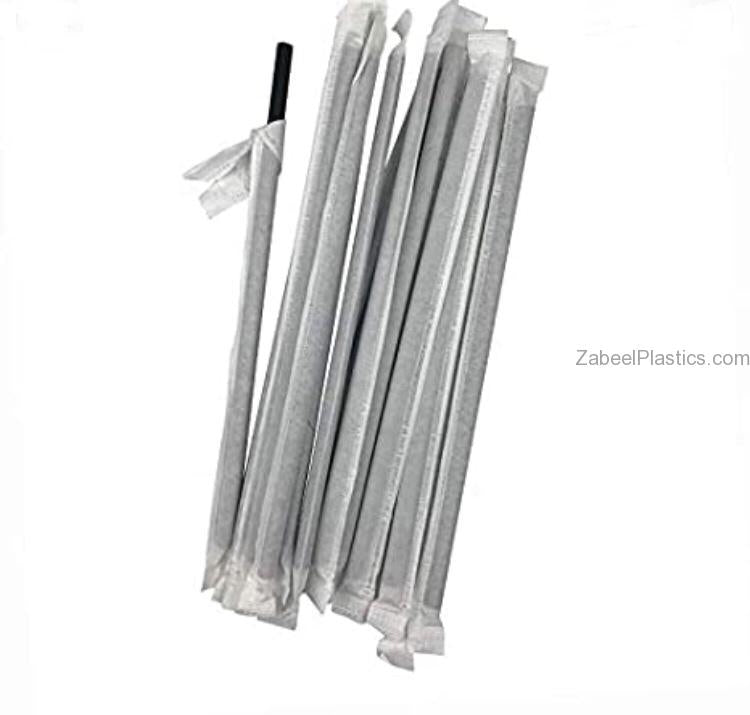 Black Straw Paper Wrapped 8 mm