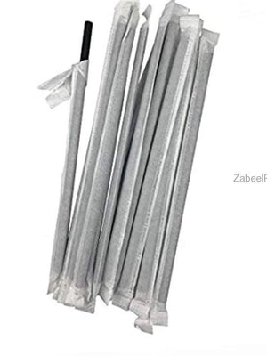 Black Straw Paper Wrapped 8 mm