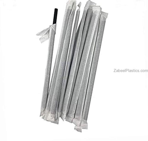 Black Straw Paper Wrapped 8 mm