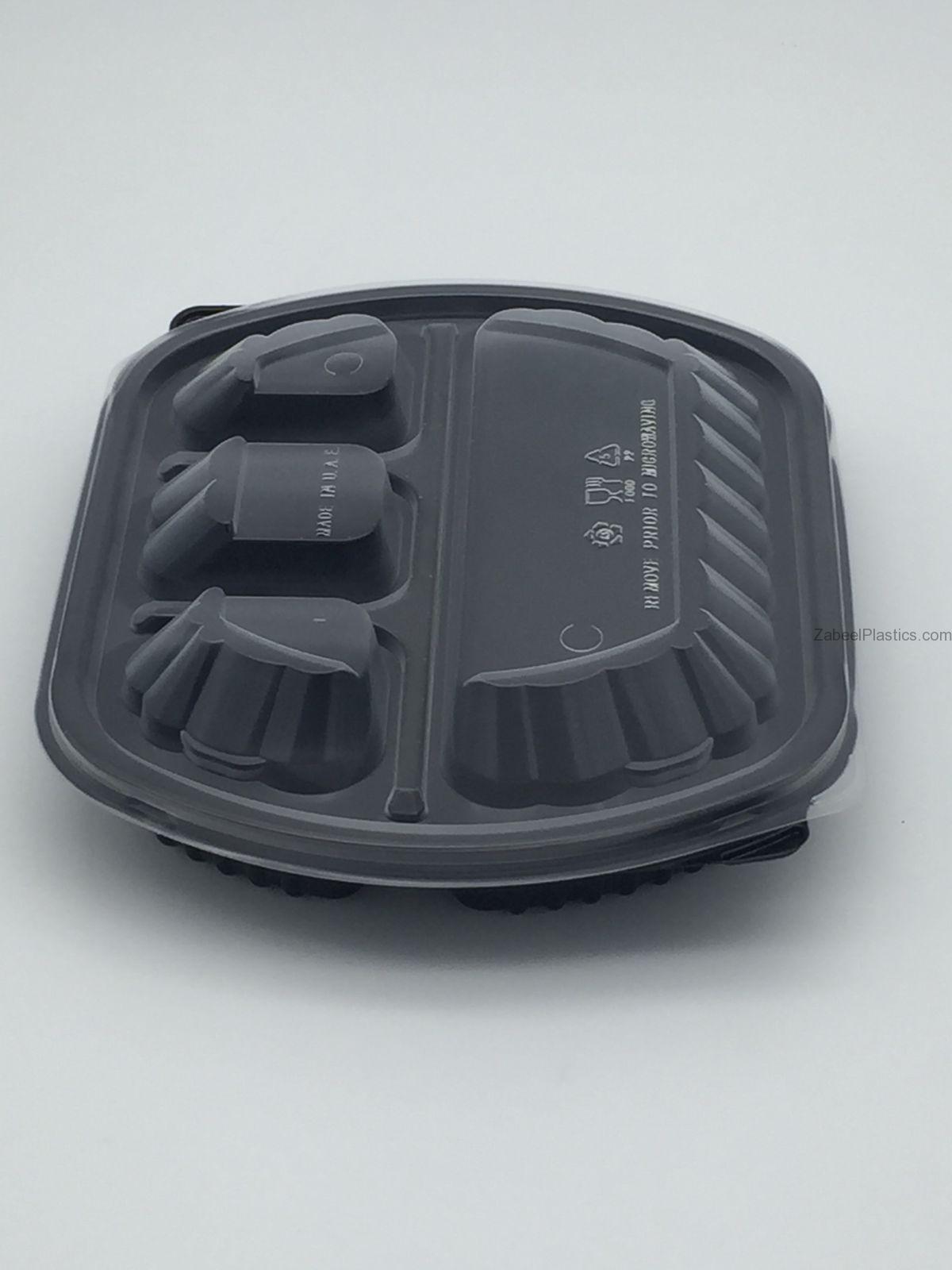 Black Microwave 4 Section with Lid
