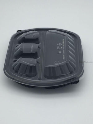 Black Microwave 4 Section with Lid