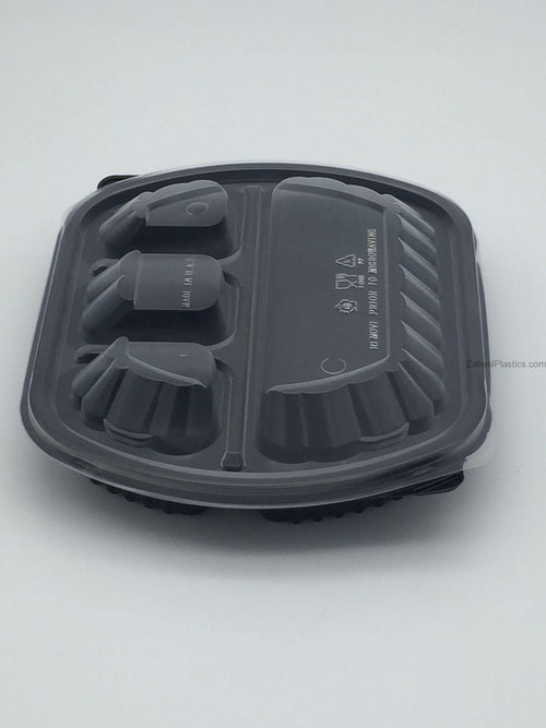 Black Microwave 4 Section with Lid