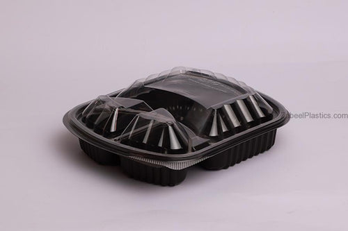 Black Microwave 3 Section with Lid