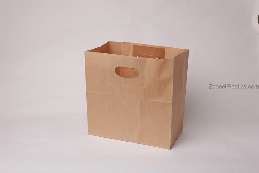 Paper Bag Brown with Die Cut Handle