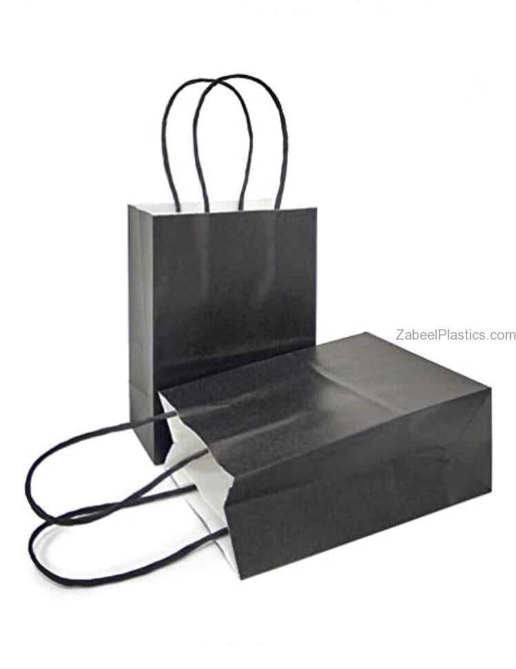 Paper Bag Black with Twisted Handle 28 x 30 x 15
