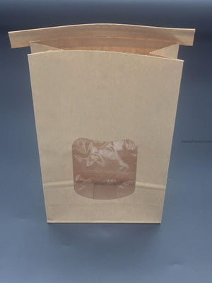 SOS Brown Window Tin Tie Bag Large