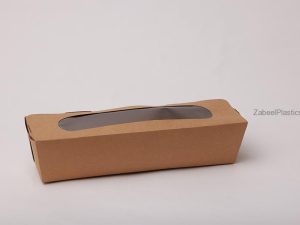 kraft baguette box with window large