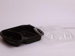 Black Microwave 2 Section with Lid